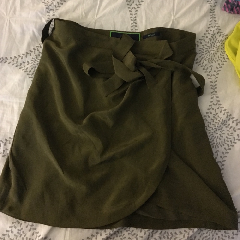olive green skirt